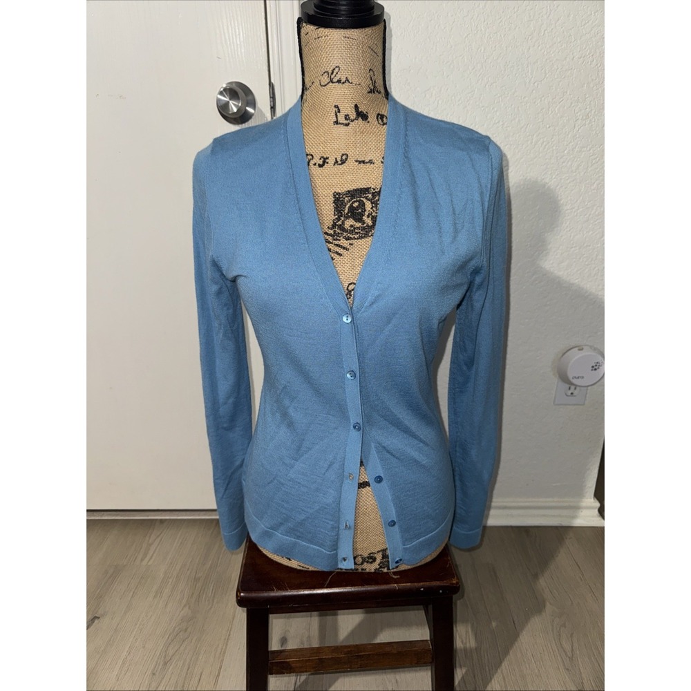 NEIMAN MARCUS Cashmere Collection Women's Cardigan Button Front Blue Size Small